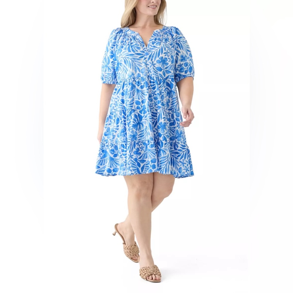 Crown & Ivy Blue Floral Dress